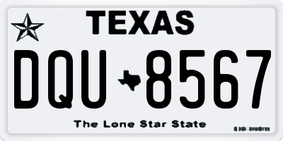 TX license plate DQU8567