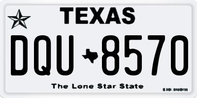 TX license plate DQU8570