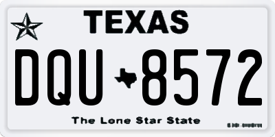 TX license plate DQU8572