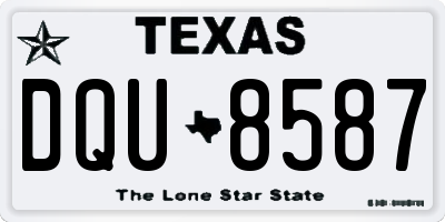 TX license plate DQU8587