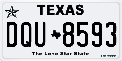 TX license plate DQU8593