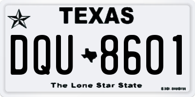 TX license plate DQU8601