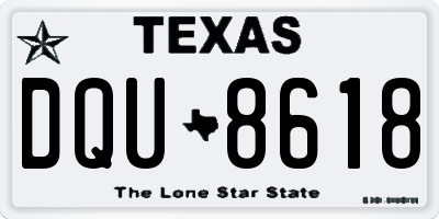 TX license plate DQU8618