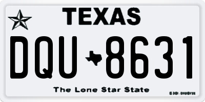 TX license plate DQU8631