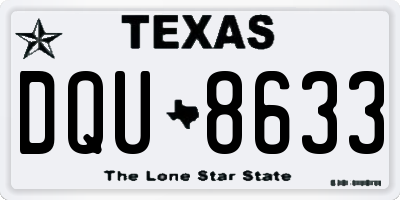 TX license plate DQU8633