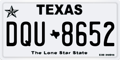 TX license plate DQU8652