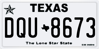 TX license plate DQU8673