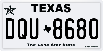 TX license plate DQU8680
