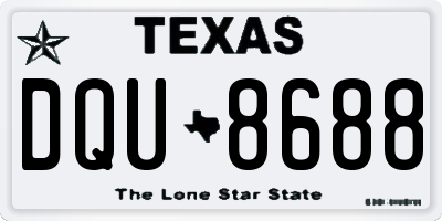 TX license plate DQU8688