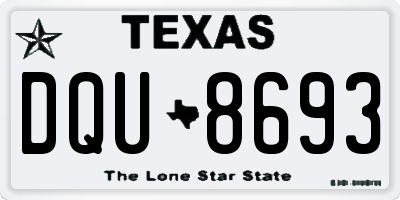TX license plate DQU8693