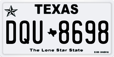 TX license plate DQU8698