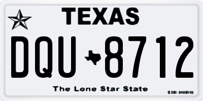 TX license plate DQU8712