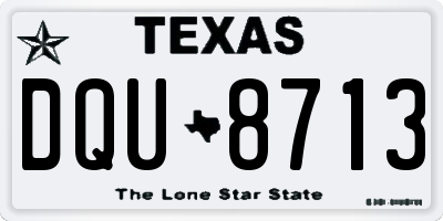 TX license plate DQU8713