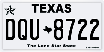 TX license plate DQU8722