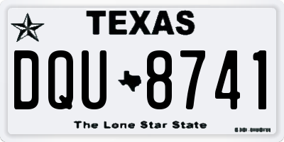 TX license plate DQU8741