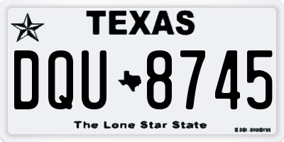 TX license plate DQU8745