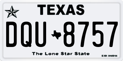 TX license plate DQU8757