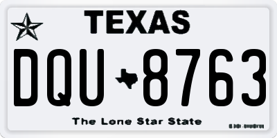 TX license plate DQU8763