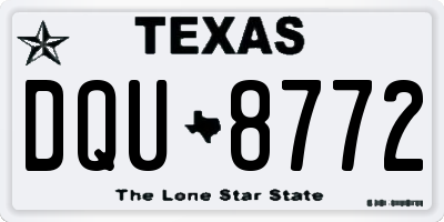 TX license plate DQU8772