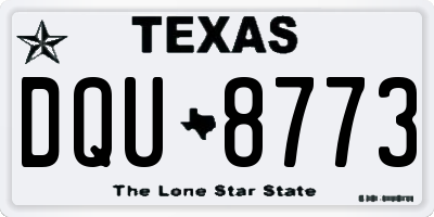 TX license plate DQU8773