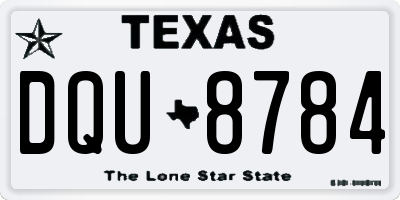 TX license plate DQU8784