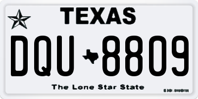 TX license plate DQU8809
