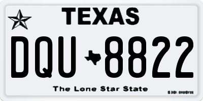 TX license plate DQU8822