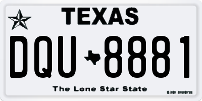 TX license plate DQU8881