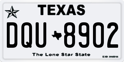 TX license plate DQU8902
