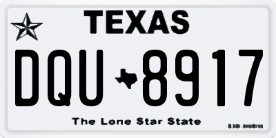 TX license plate DQU8917