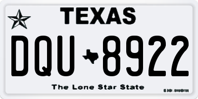 TX license plate DQU8922