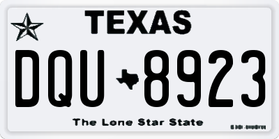 TX license plate DQU8923