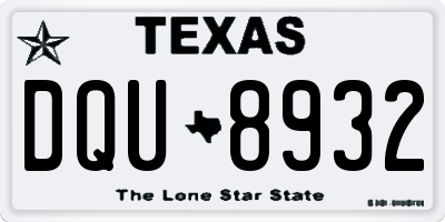 TX license plate DQU8932