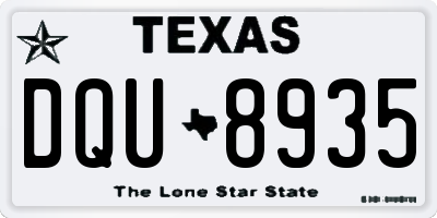 TX license plate DQU8935