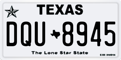 TX license plate DQU8945