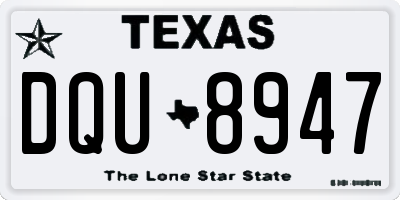 TX license plate DQU8947