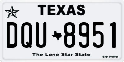 TX license plate DQU8951
