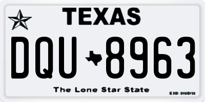 TX license plate DQU8963