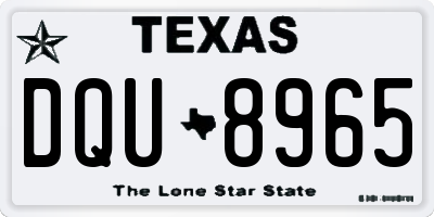 TX license plate DQU8965