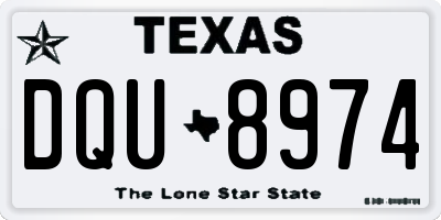 TX license plate DQU8974
