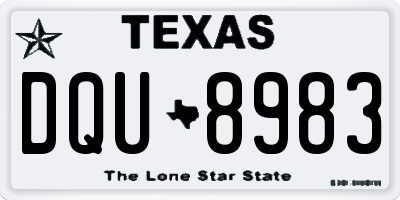 TX license plate DQU8983