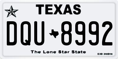 TX license plate DQU8992