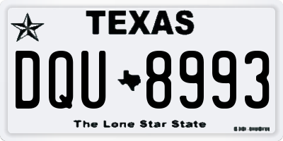 TX license plate DQU8993