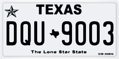TX license plate DQU9003