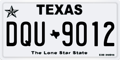 TX license plate DQU9012