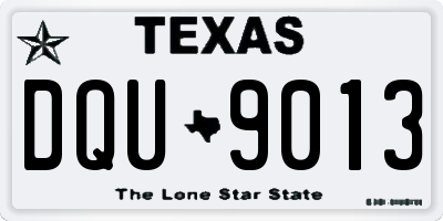 TX license plate DQU9013