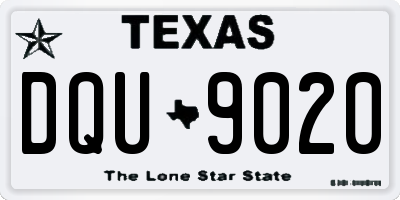 TX license plate DQU9020