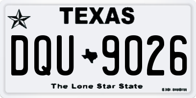 TX license plate DQU9026