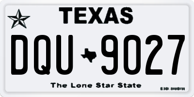 TX license plate DQU9027