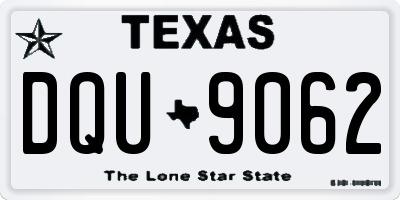 TX license plate DQU9062